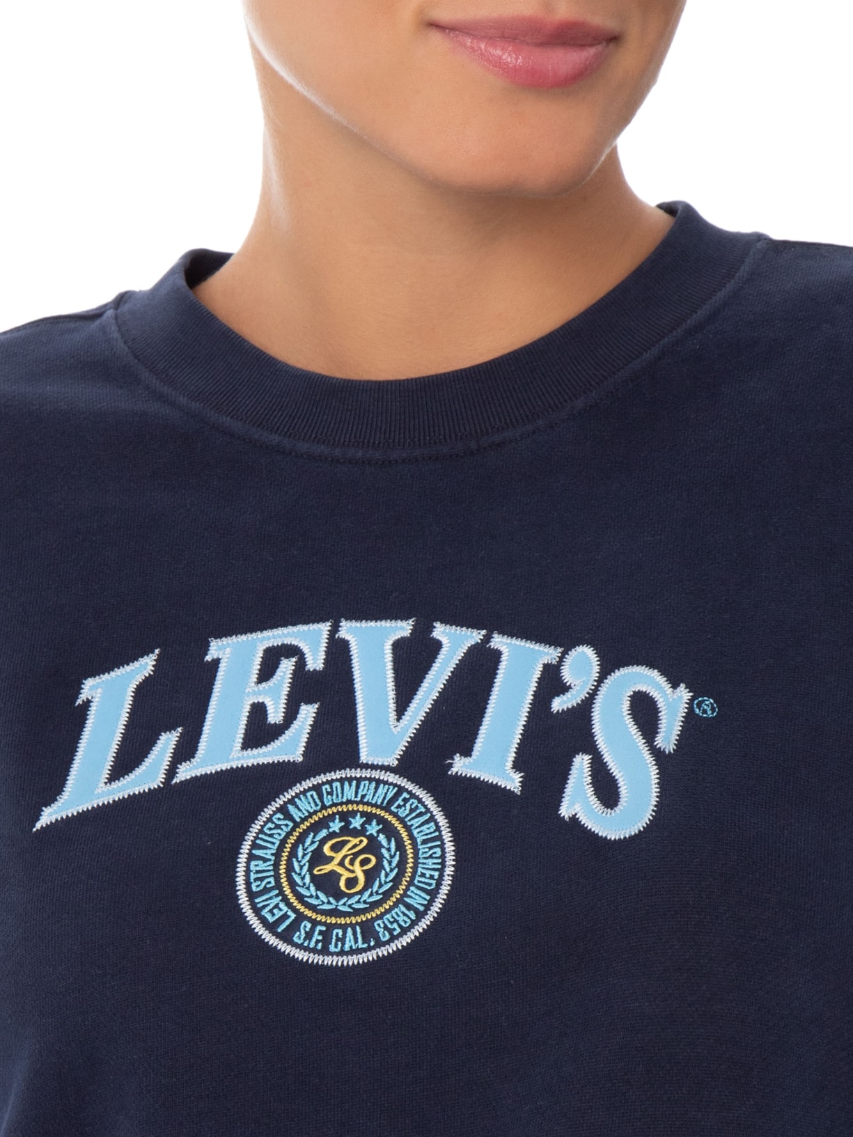 Casaco Moletom Feminino Gr Vintage Box Crew Azul Levi's