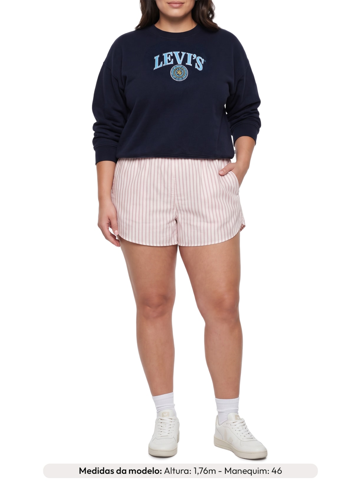 Casaco Moletom Feminino Gr Vintage Box Crew Azul Levi's