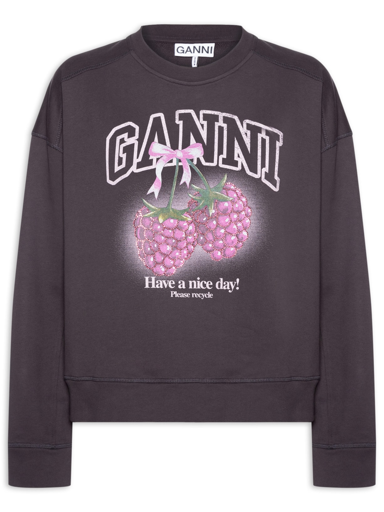 Casaco Moletom Feminino Isoli Crewneck Cinza Ganni