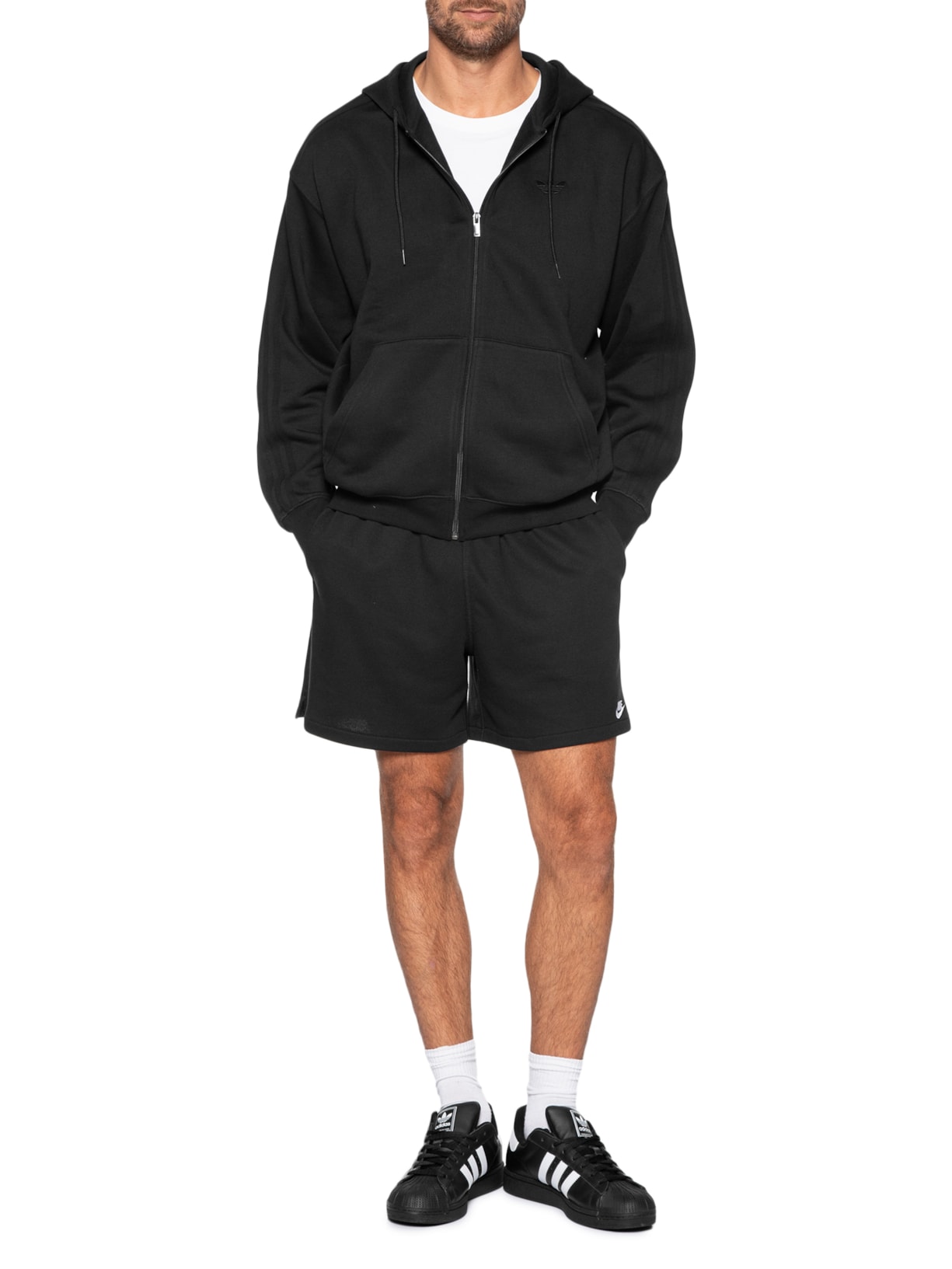 Casaco Moletom Masculino 3 Stripes Preto Adidas Originals