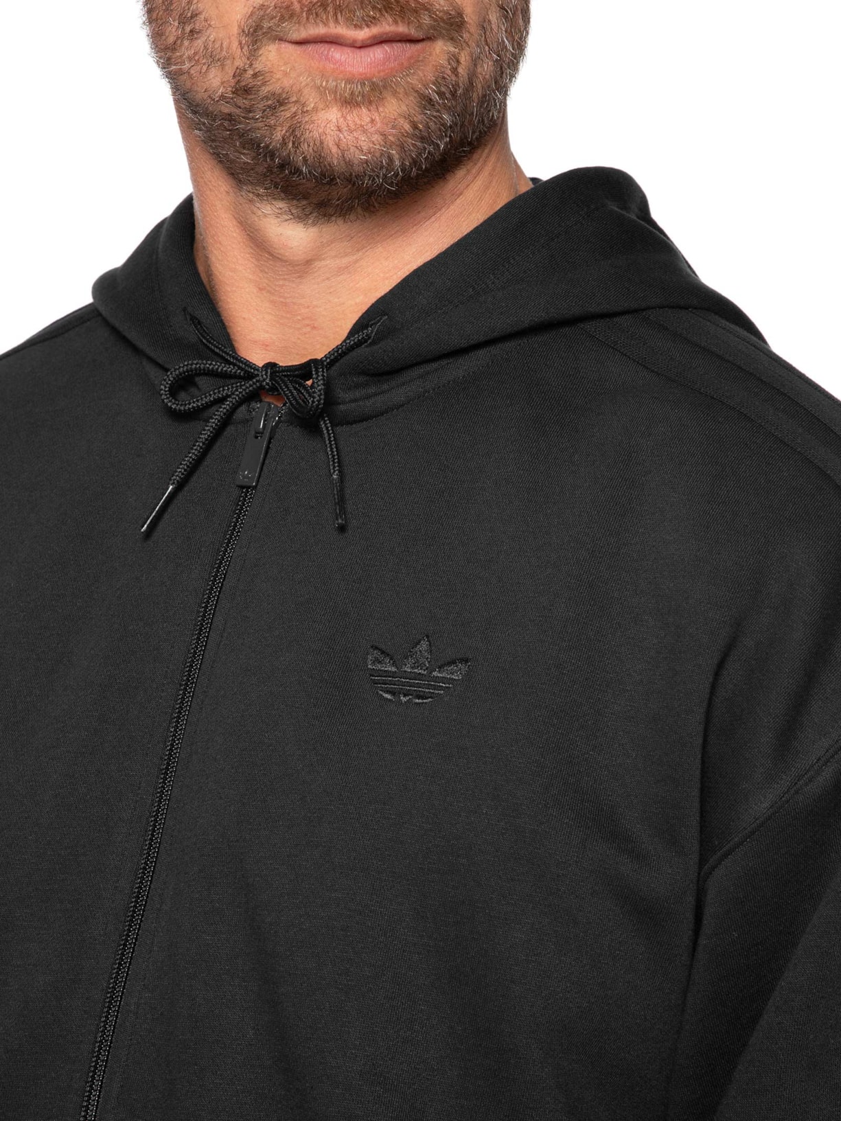 Casaco Moletom Masculino 3 Stripes Preto Adidas Originals