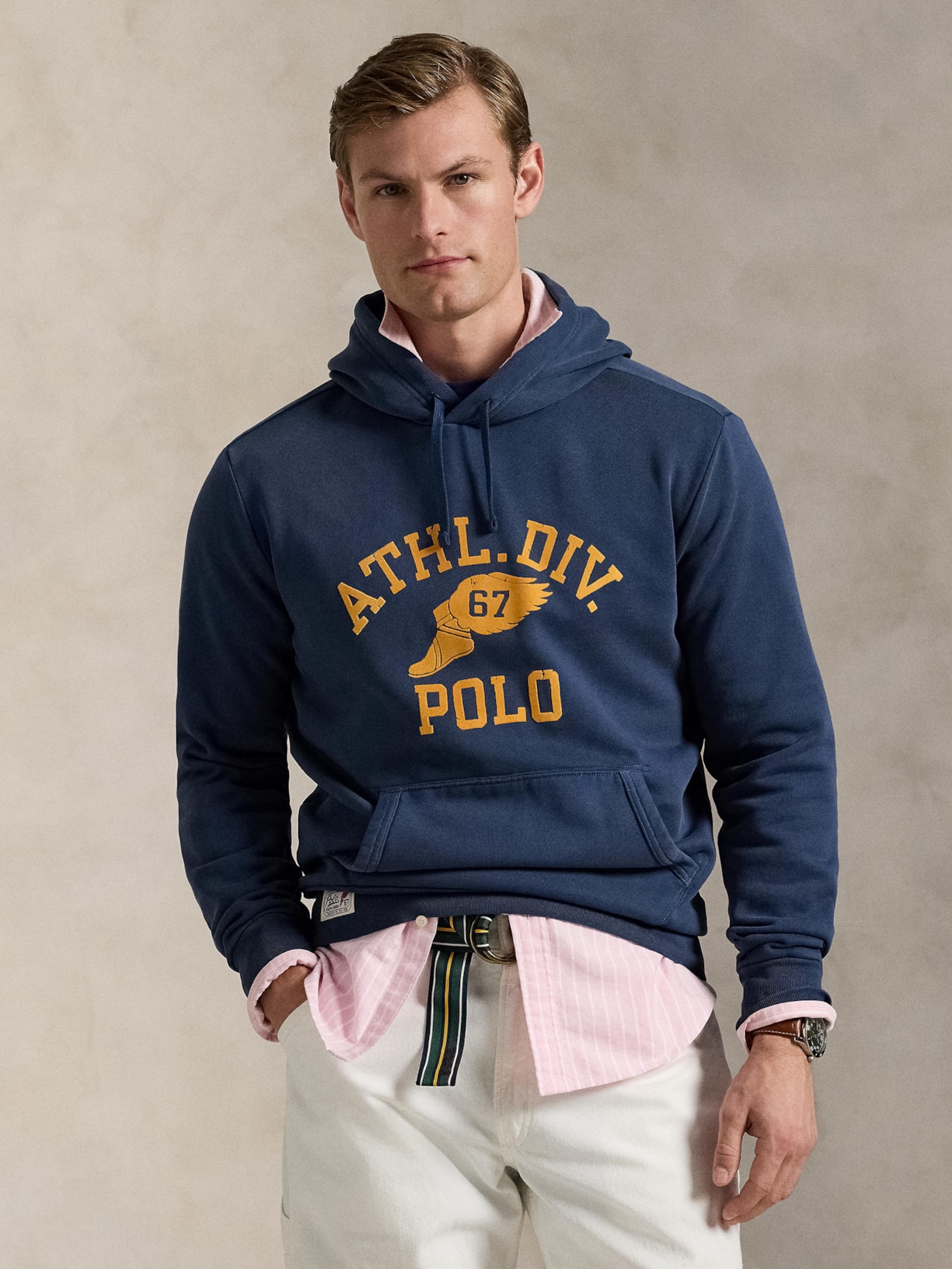 Casaco Moletom Masculino Com Capuz Athl Div Logo Azul Polo Ralph Lauren