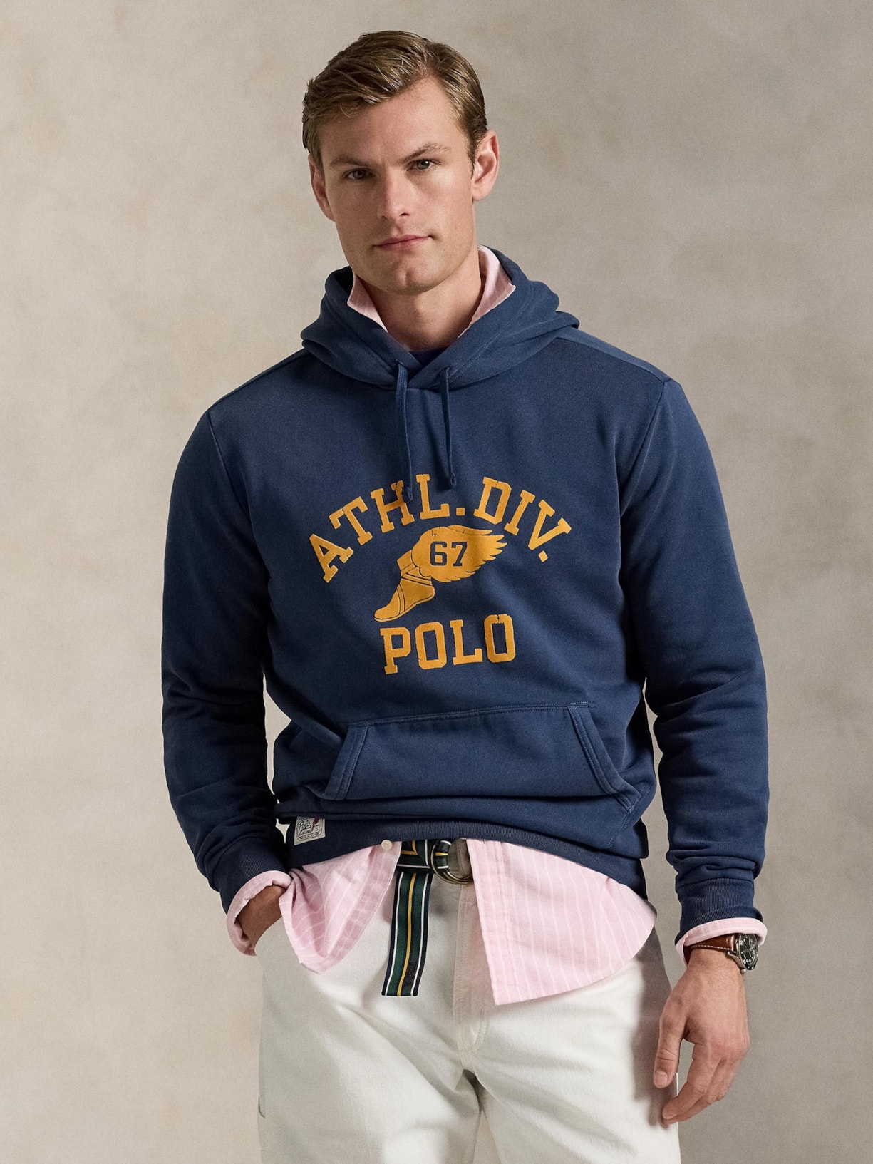 Casaco Moletom Masculino Com Capuz Athl Div Logo Azul Polo Ralph Lauren