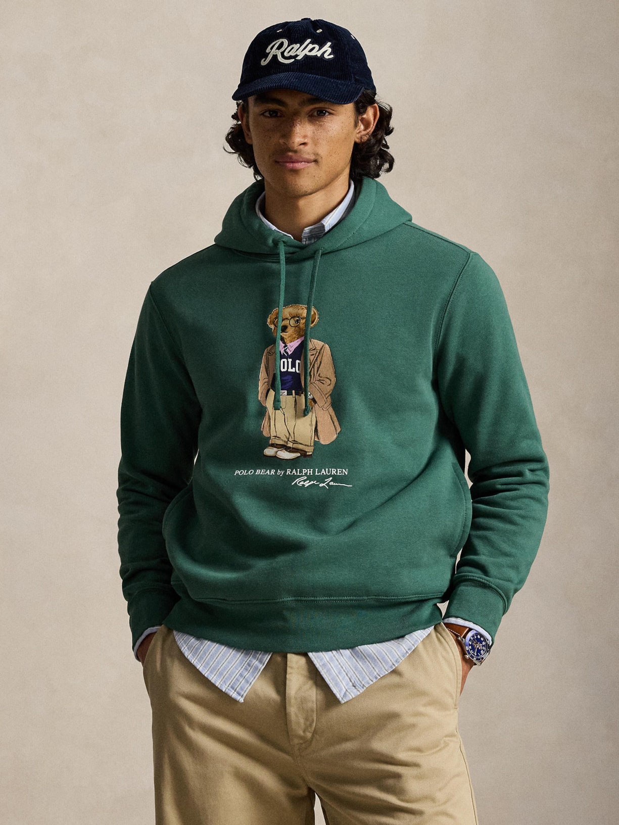 Casaco Moletom Masculino Com Capuz Seasonal Bear Verde Polo Ralph Lauren