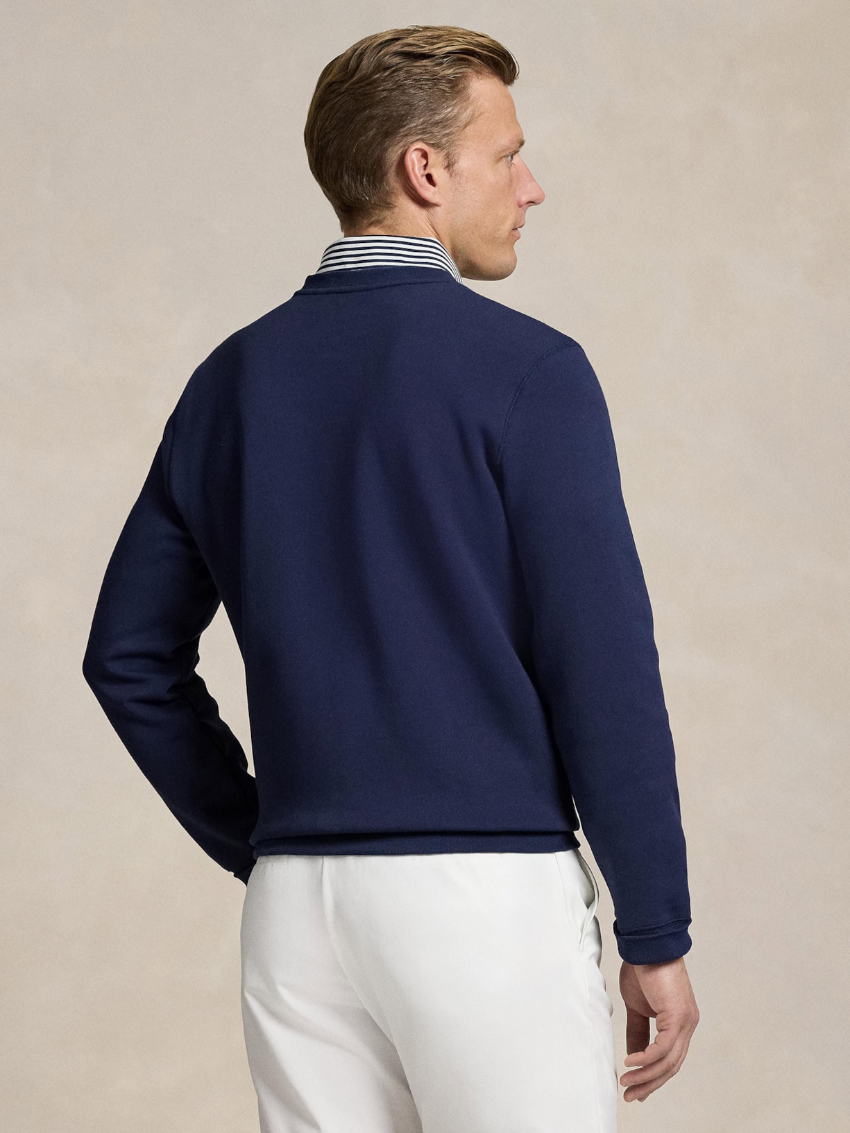 Casaco Moletom Masculino Double Knit Cotton Azul Polo Ralph Lauren