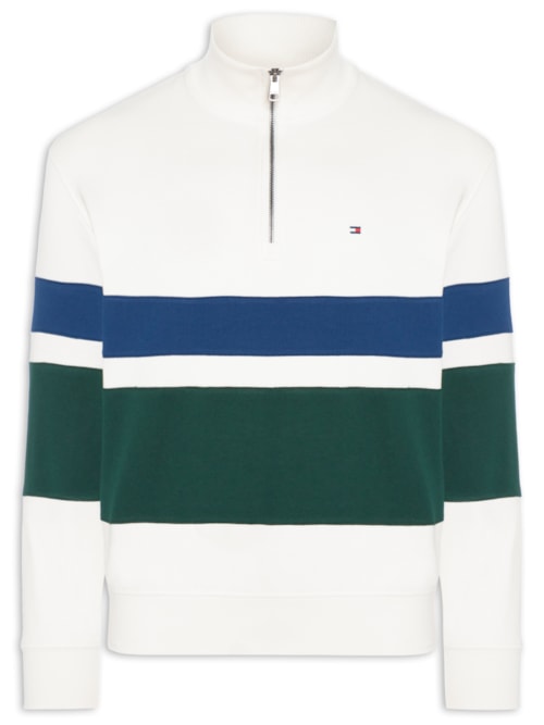 Casaco Moletom Masculino Gola Alta Meio Zíper Country Club - Branco