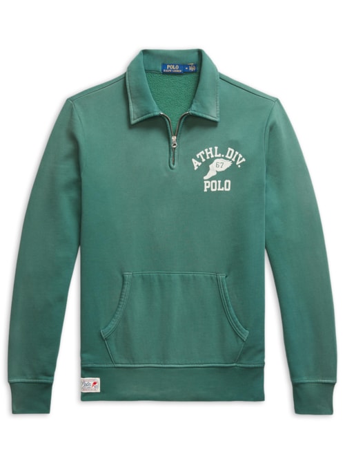 Casaco Moletom Masculino Half Zip Athl Div Logo - Verde