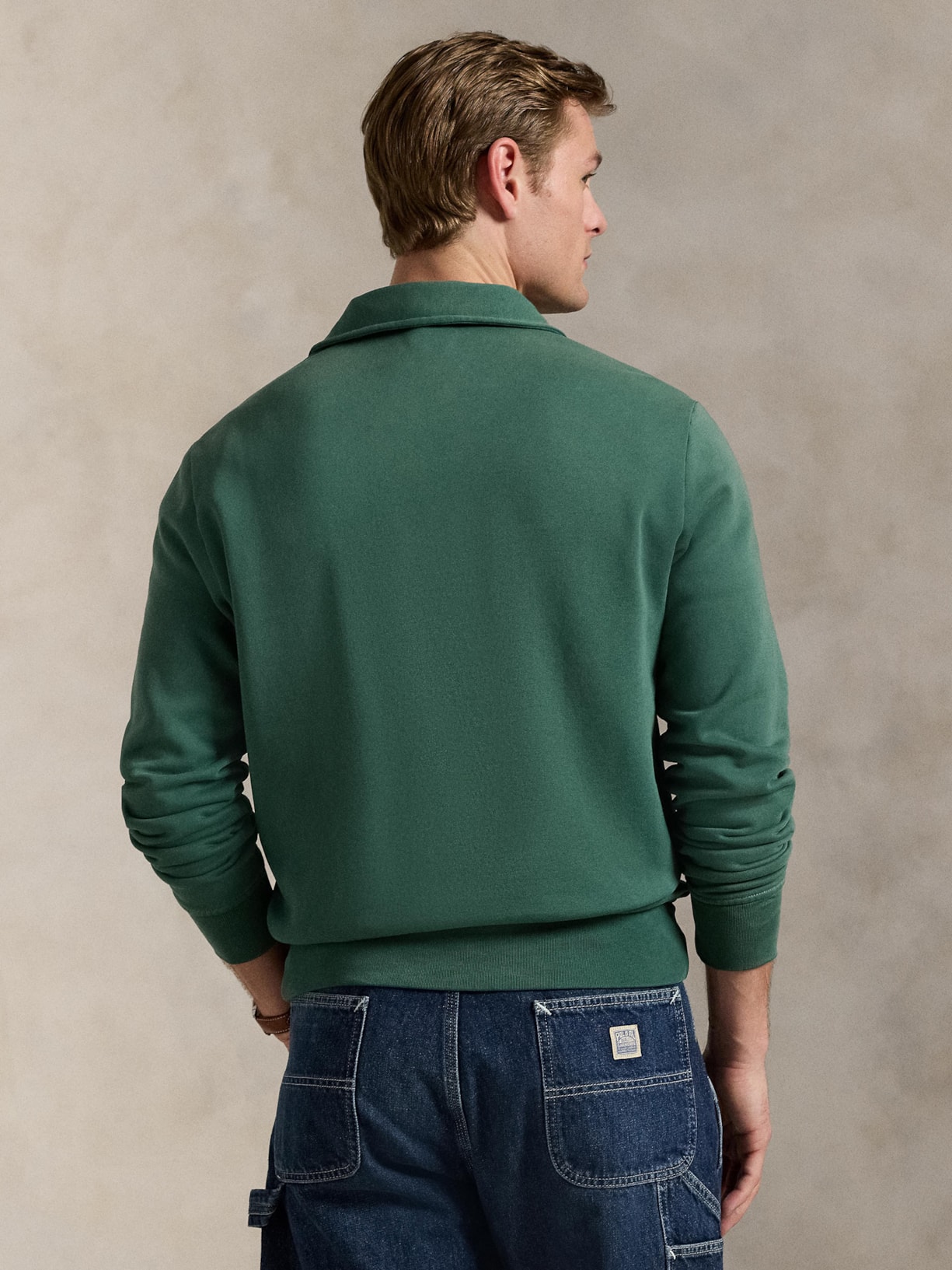 Casaco Moletom Masculino Half Zip Athl Div Logo Verde Polo Ralph Lauren