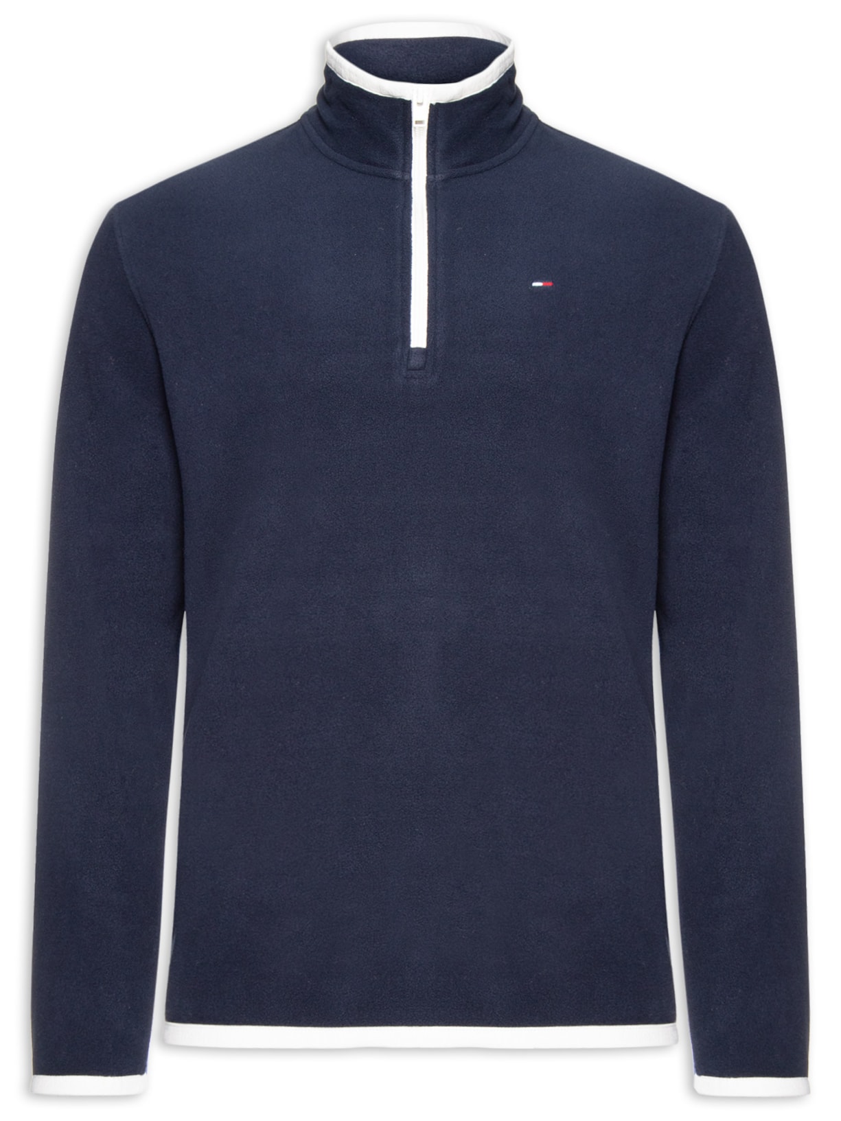 Casaco Moletom Masculino Regular Fit Half Zip Polar Fleece - Azul