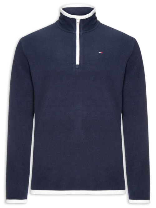 Casaco Moletom Masculino Regular Fit Half Zip Polar Fleece - Azul