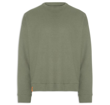 Casaco Moletom Masculino Waffle Texture - Verde