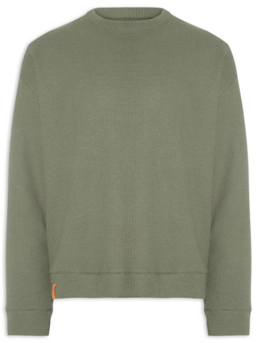 Casaco Moletom Masculino Waffle Texture - Verde