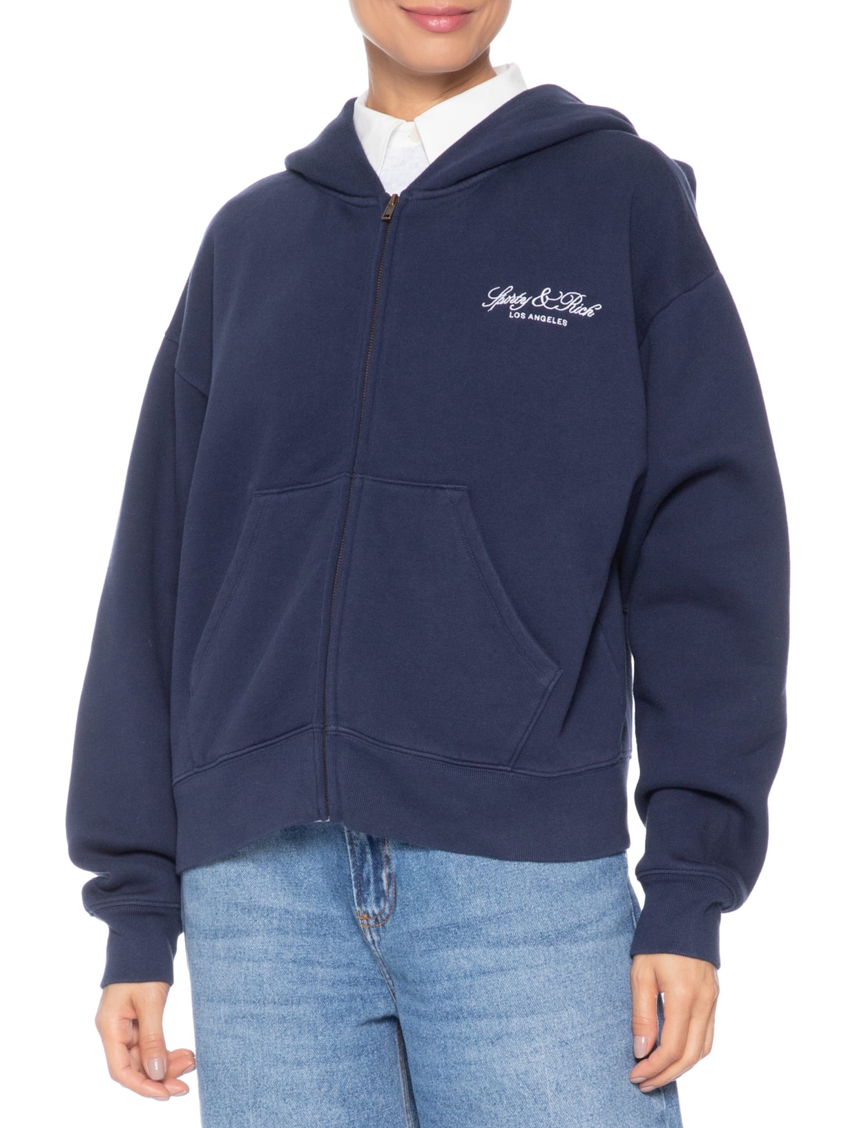 Casaco Moletom Unissex La Embroidered Zip Azul Sporty & Rich