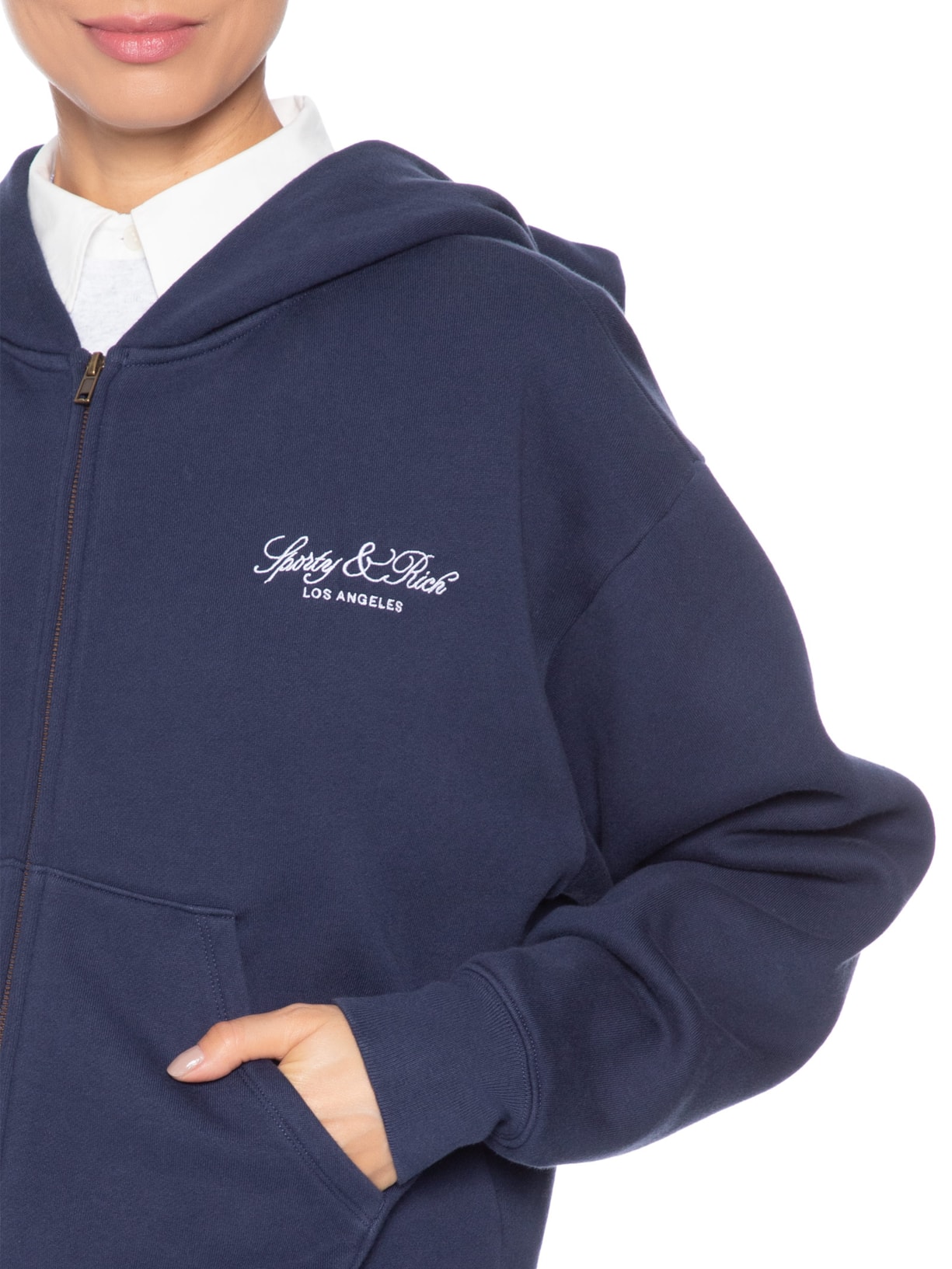 Casaco Moletom Unissex La Embroidered Zip Azul Sporty & Rich
