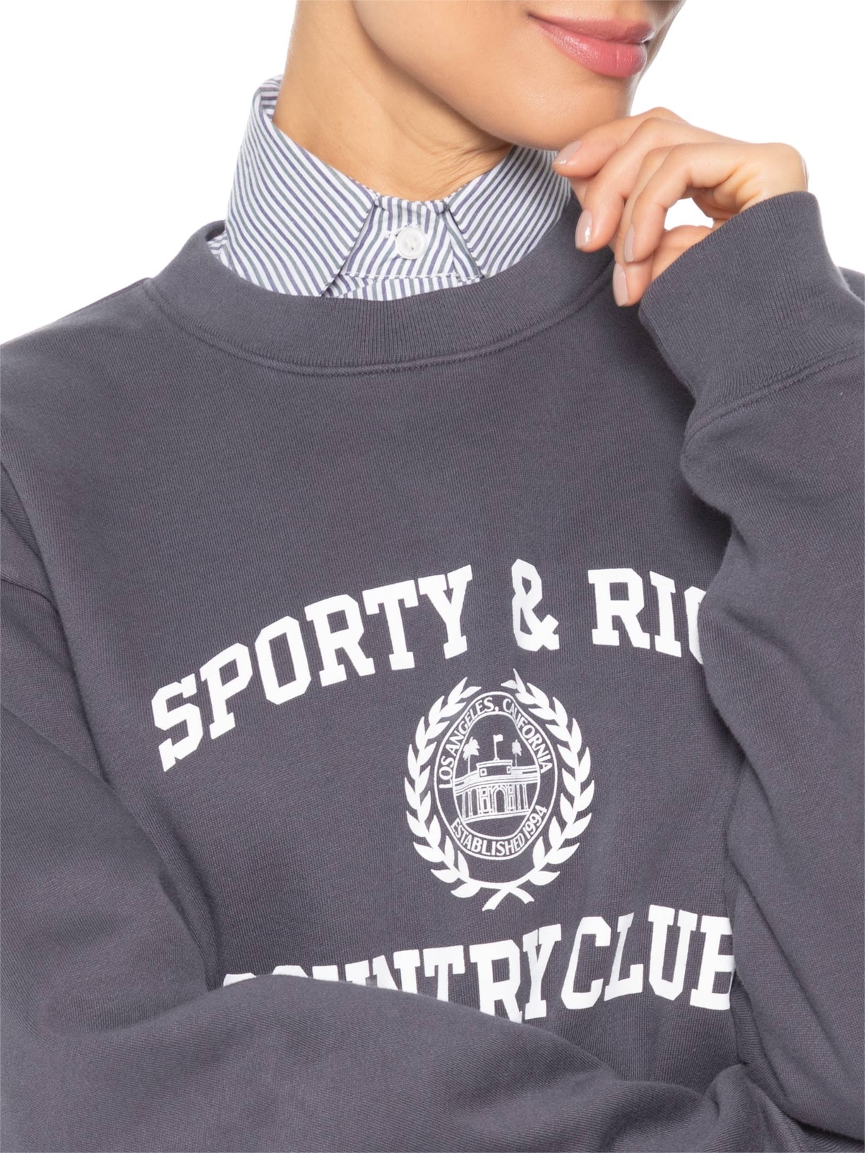 Casaco Moletom Unissex Varsity Crest Crewneck – Preto Sporty & Rich