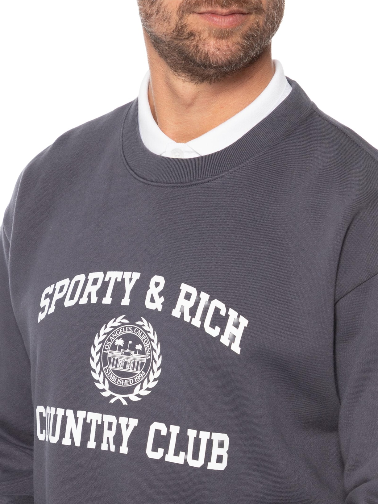 Casaco Moletom Unissex Varsity Crest Crewneck – Preto Sporty & Rich