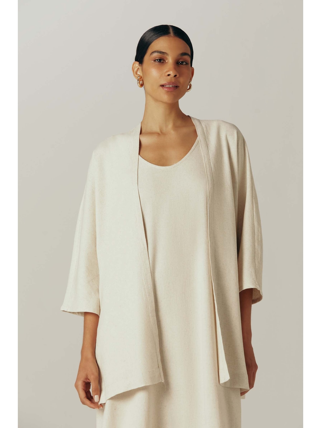 Casaco Off White Linho Niyati Yogini