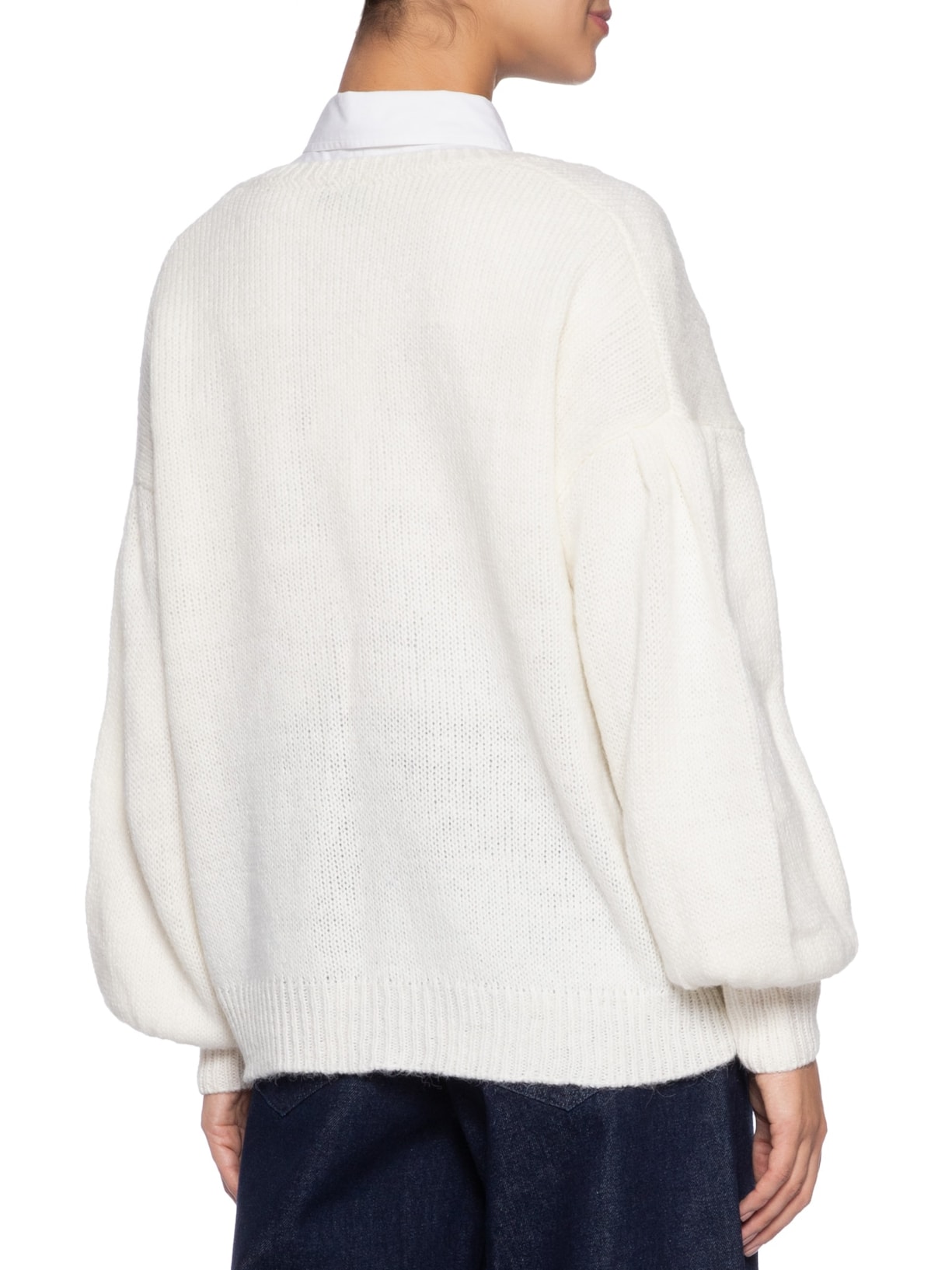 Casaco Pullover Feminino Tricot Bordado Delicadeza – Off White Farm