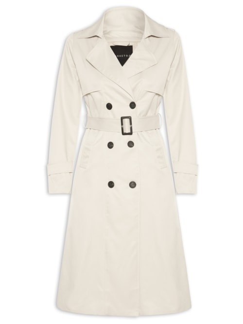 Casaco Trench Coat Feminino - Off White
