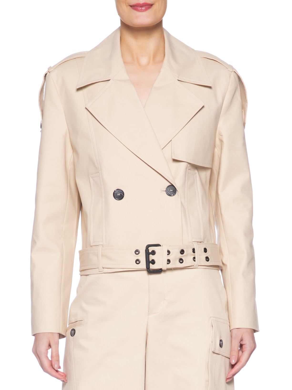 Casaco Trench Feminino Curto Bege Animale