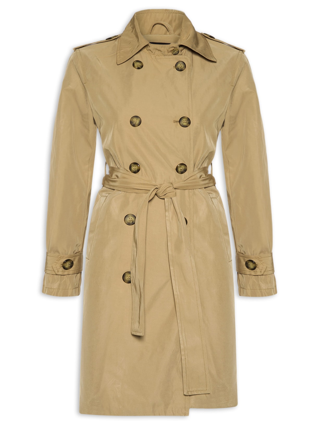 Casaco Trent Coat Feminino Alongado Destacável - Bege
