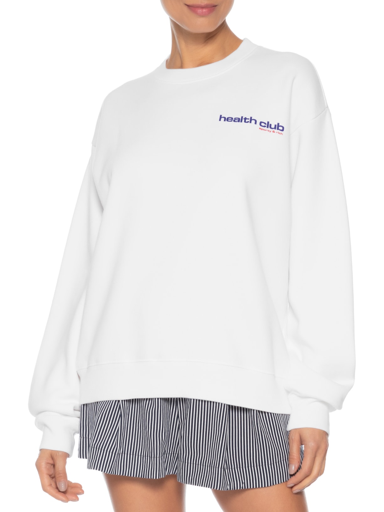 Casaco Unissex Moletom Bold Health Crewneck Branco Sporty & Rich
