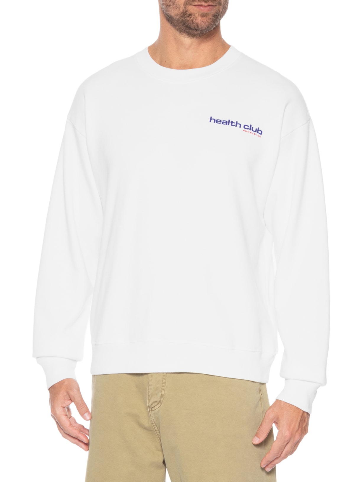 Casaco Unissex Moletom Bold Health Crewneck Branco Sporty & Rich