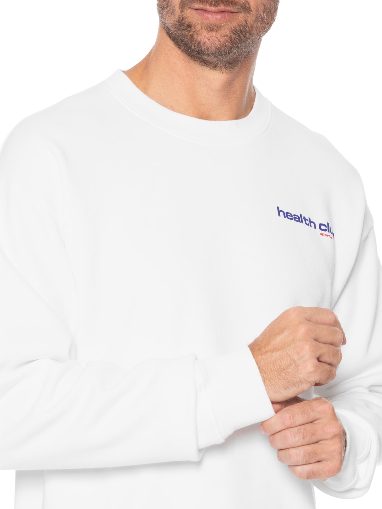 Casaco Unissex Moletom Bold Health Crewneck Branco Sporty & Rich