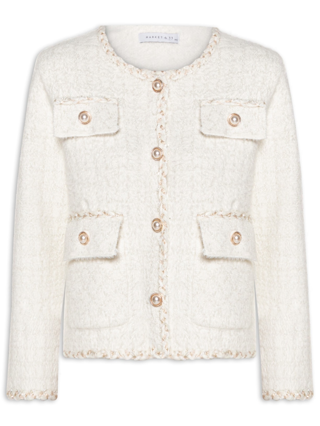 Casaqueto Em Tricot - Off White