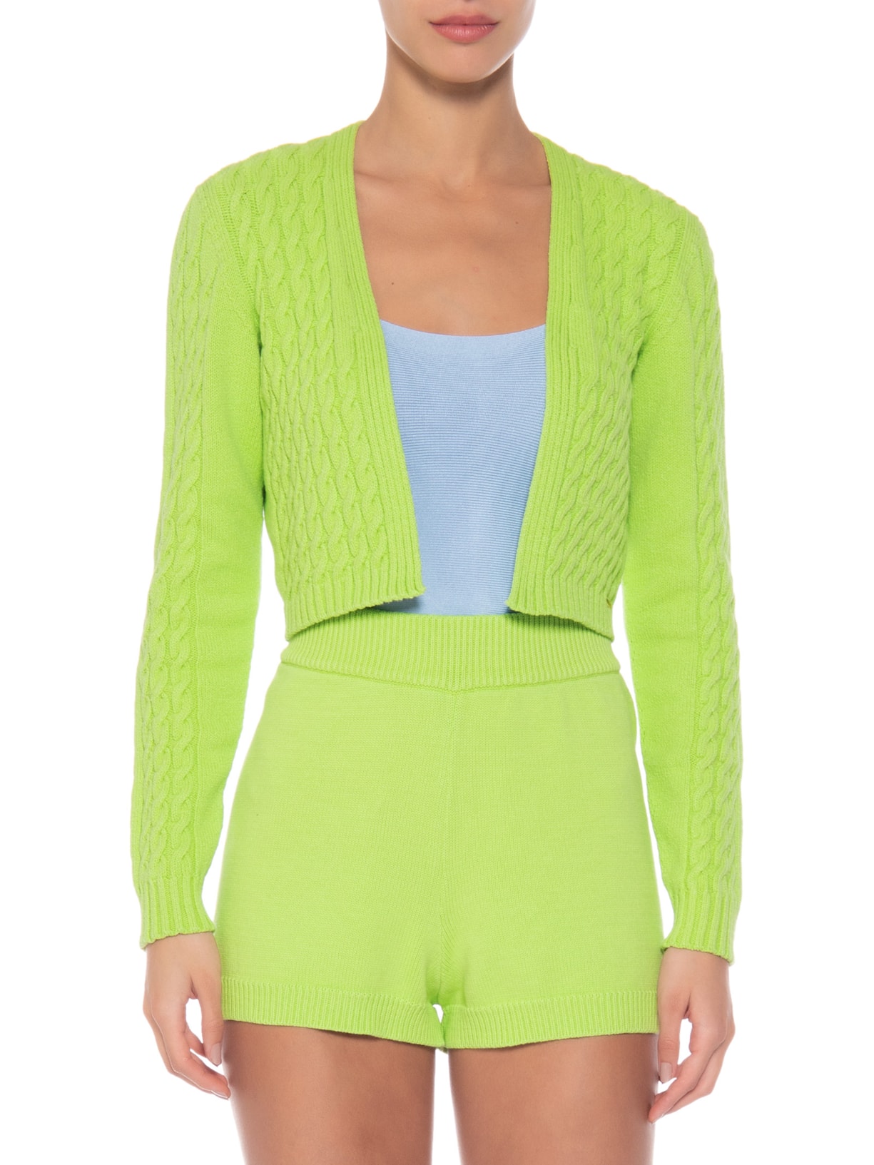 Casaqueto Feminino Cropped Verde Anselmi