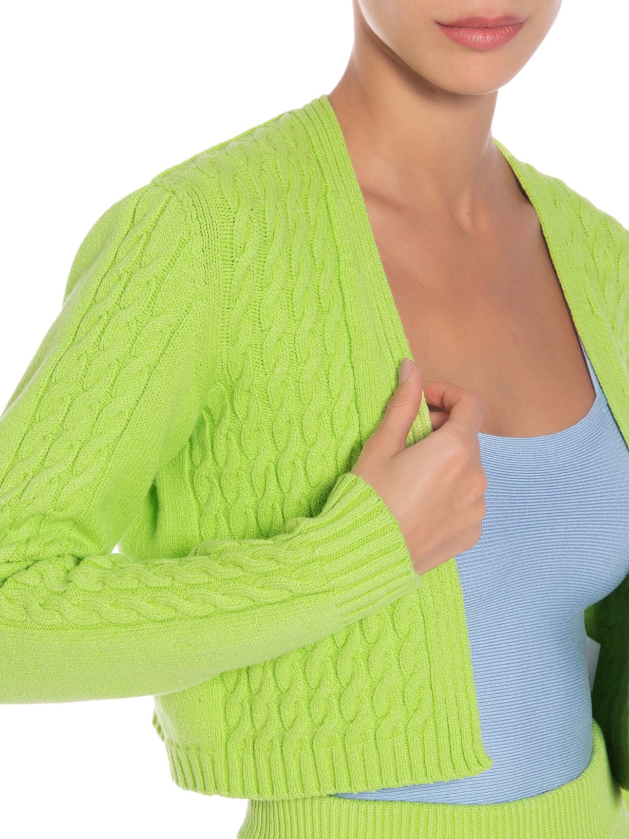 Casaqueto Feminino Cropped Verde Anselmi