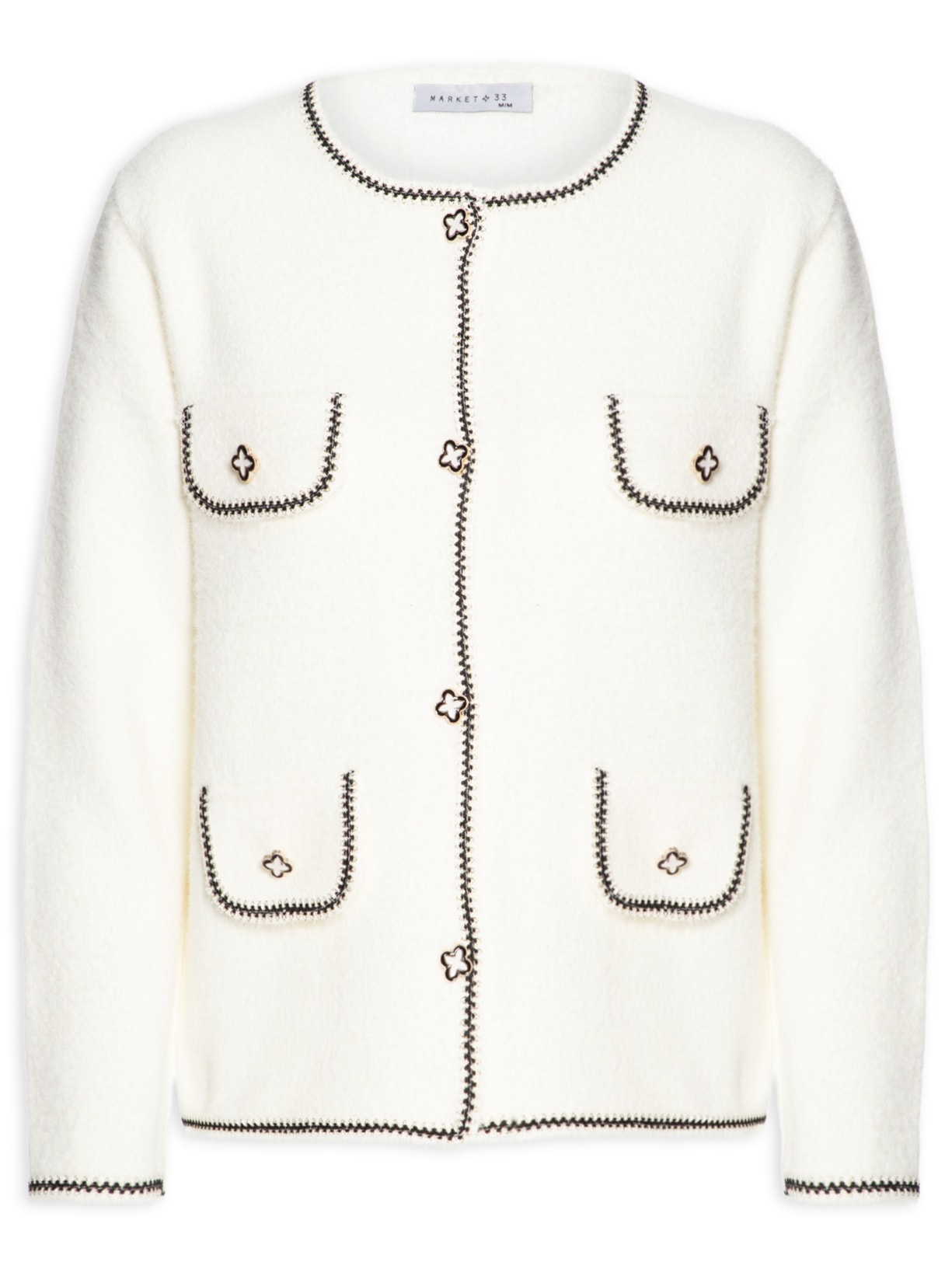 Casaqueto Feminino Em Tricot Off White Market 33