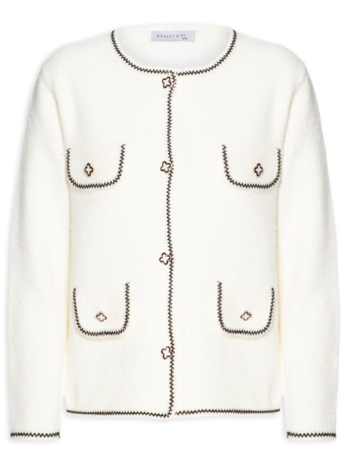 Casaqueto Feminino Em Tricot - Off White