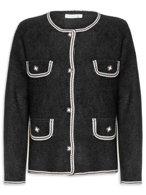 Casaqueto Feminino Em Tricot - Preto