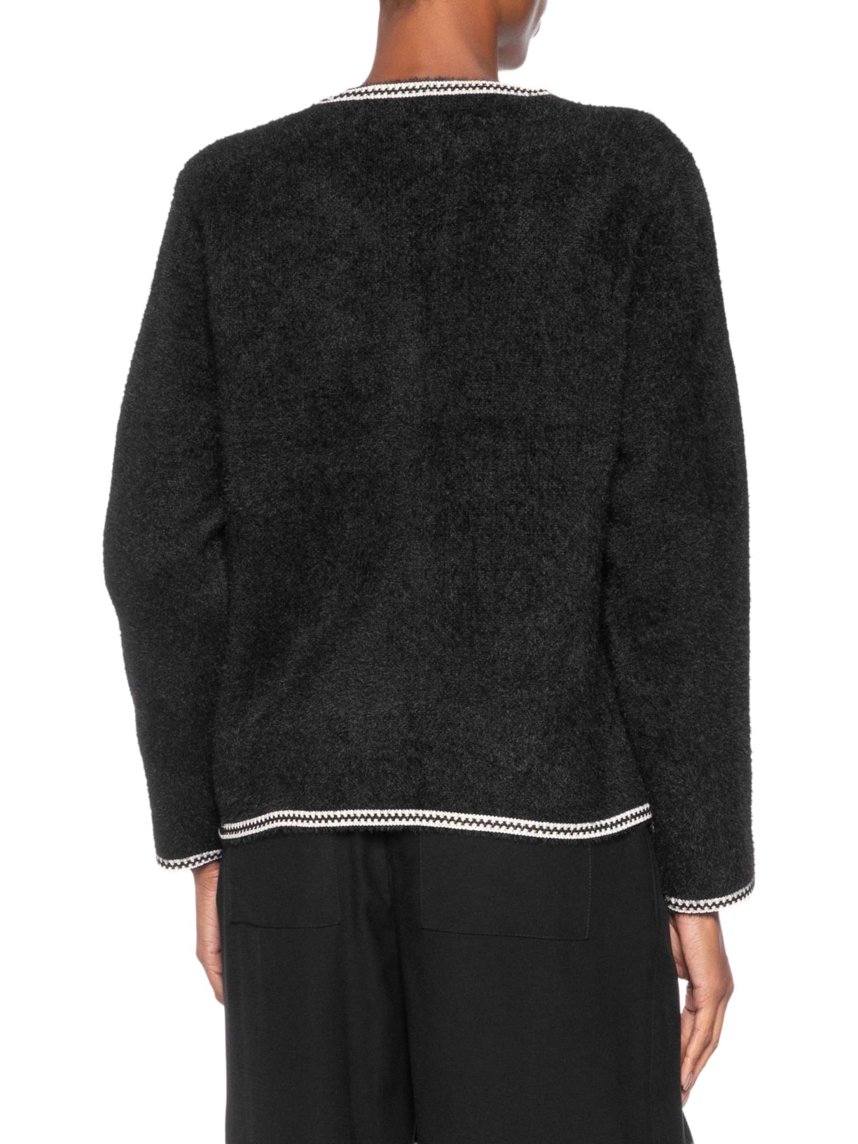 Casaqueto Feminino Em Tricot Preto Market 33