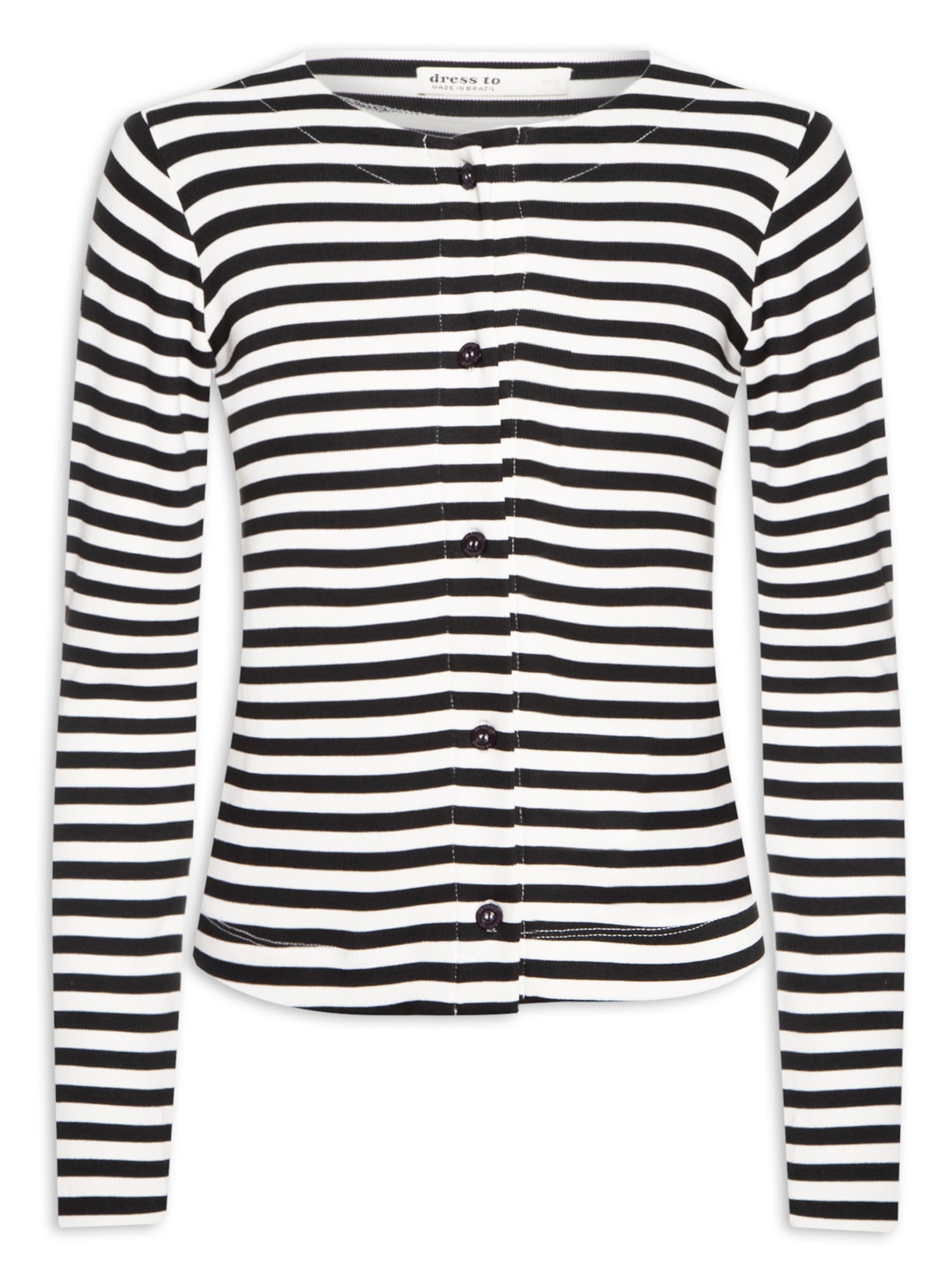 Casaqueto Feminino Estampa Listra - Preto