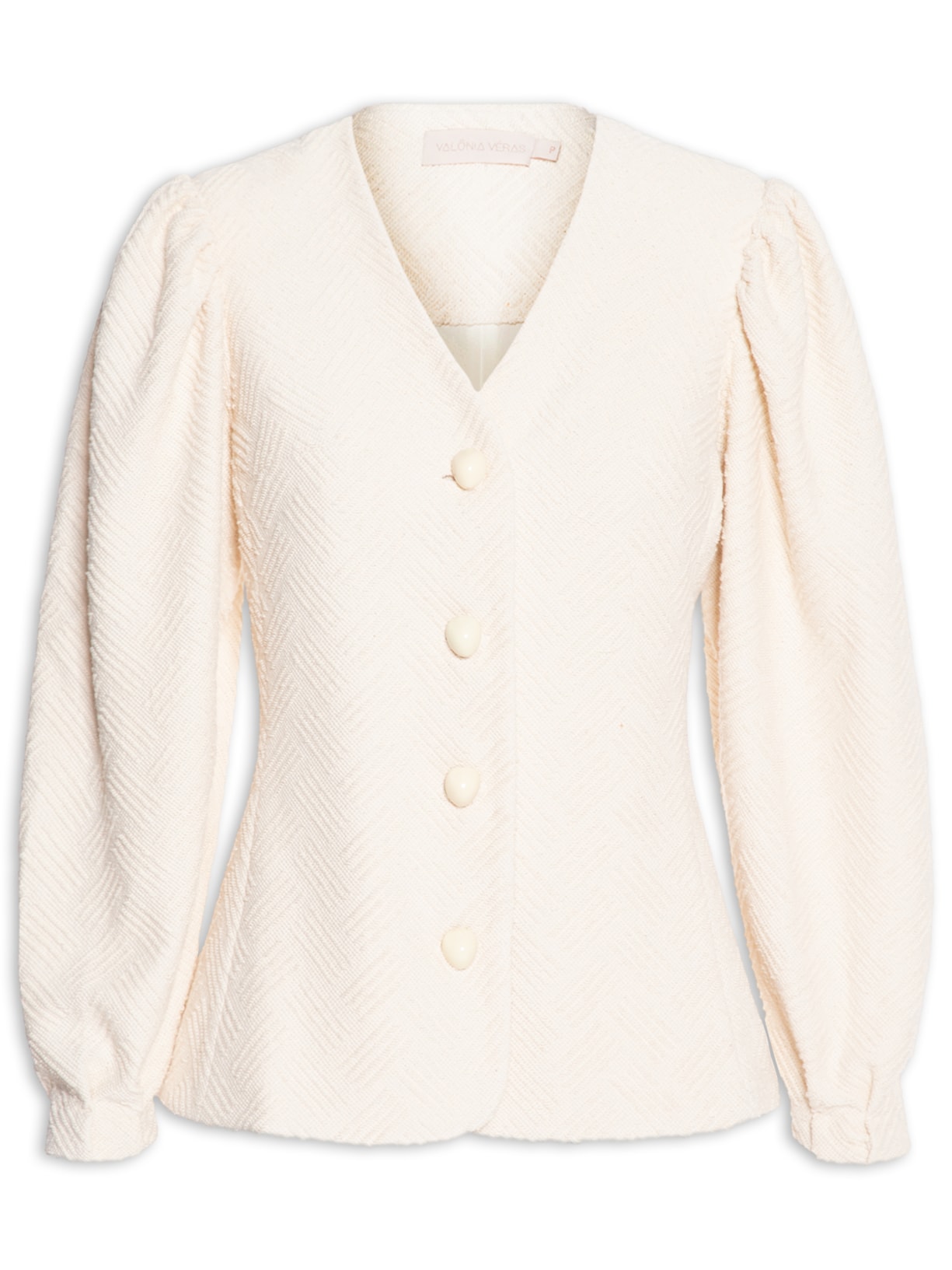 Casaqueto Feminino Jacquard Bege Valônia Véras