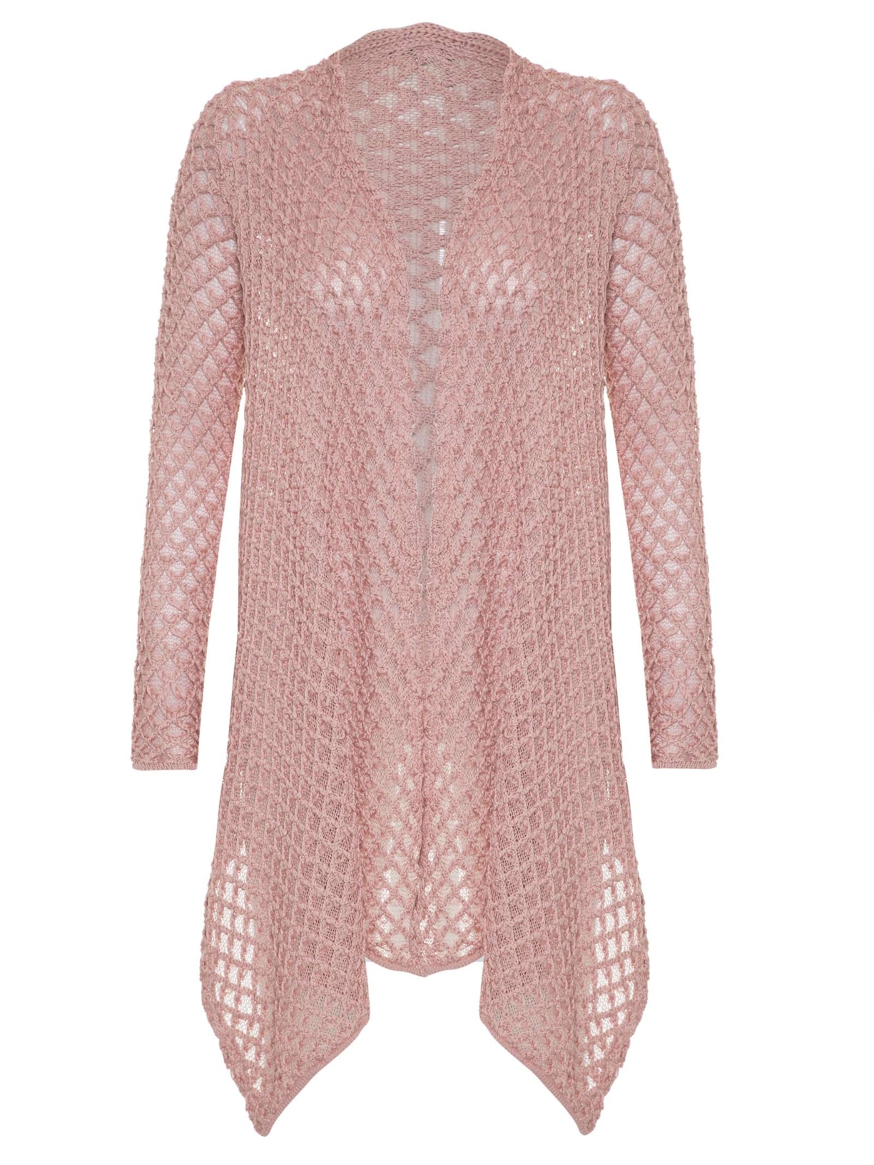 Casaqueto Feminino Leque Lateral Comprida - Rosa