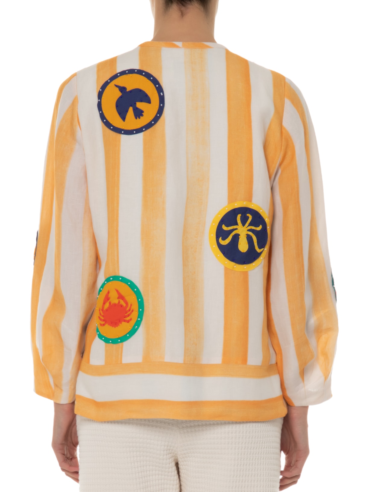 Casaqueto Feminino Polis Listrado Amarelo Bdln