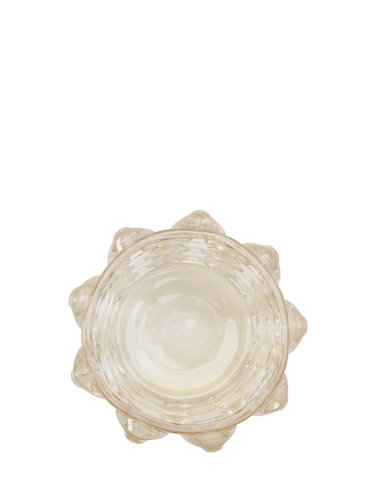 Castiçal Ambar Em Vidro Bege '2Home