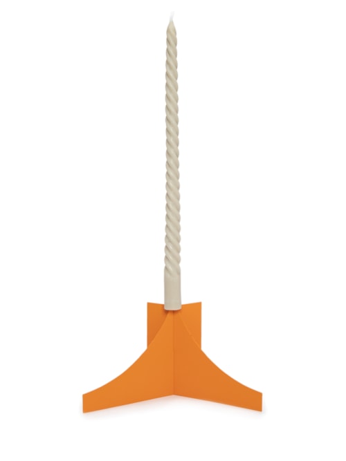 Castiçal Encaixe P Com Vela - Laranja
