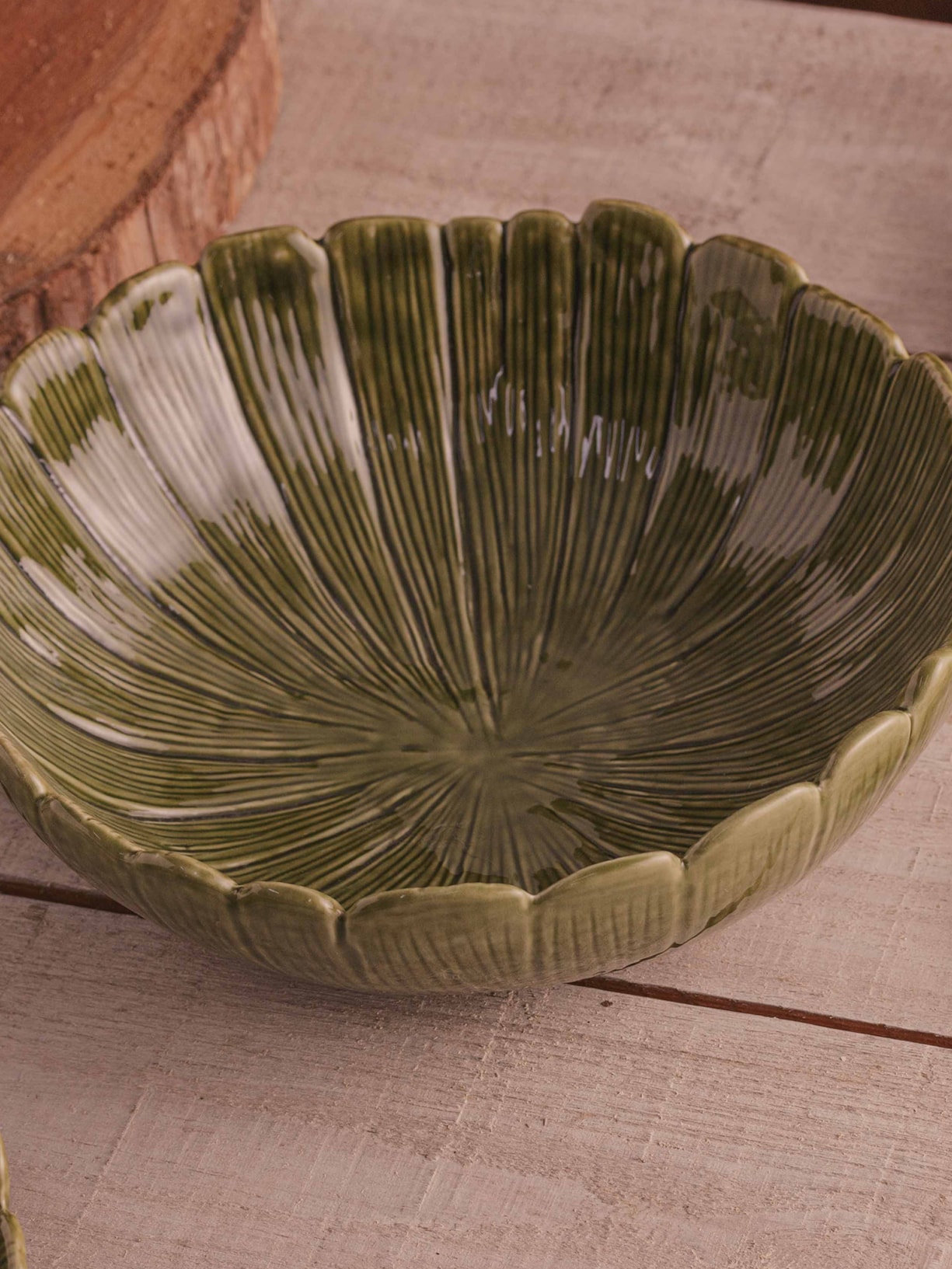 Centro de Mesa de Cerâmica Banana Leaf Verde '2Home