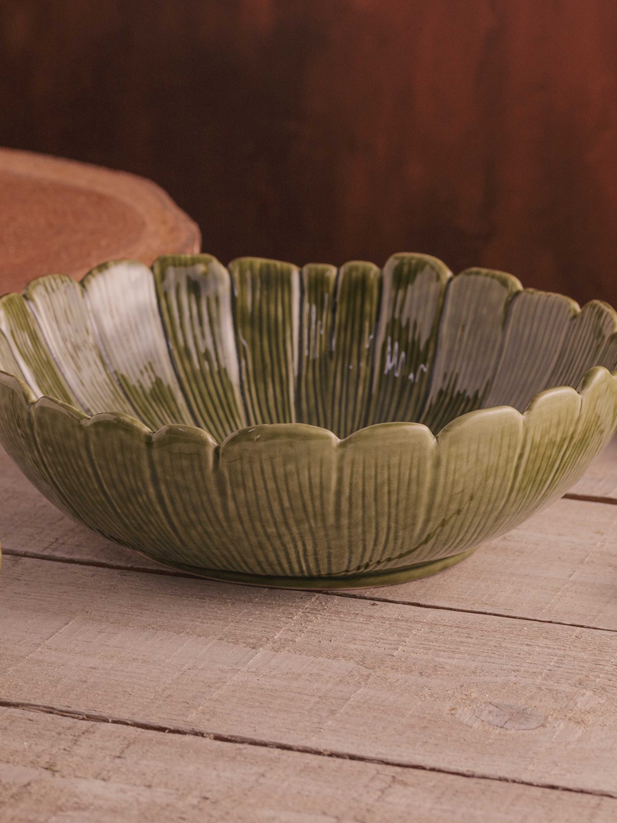 Centro de Mesa de Cerâmica Banana Leaf Verde '2Home