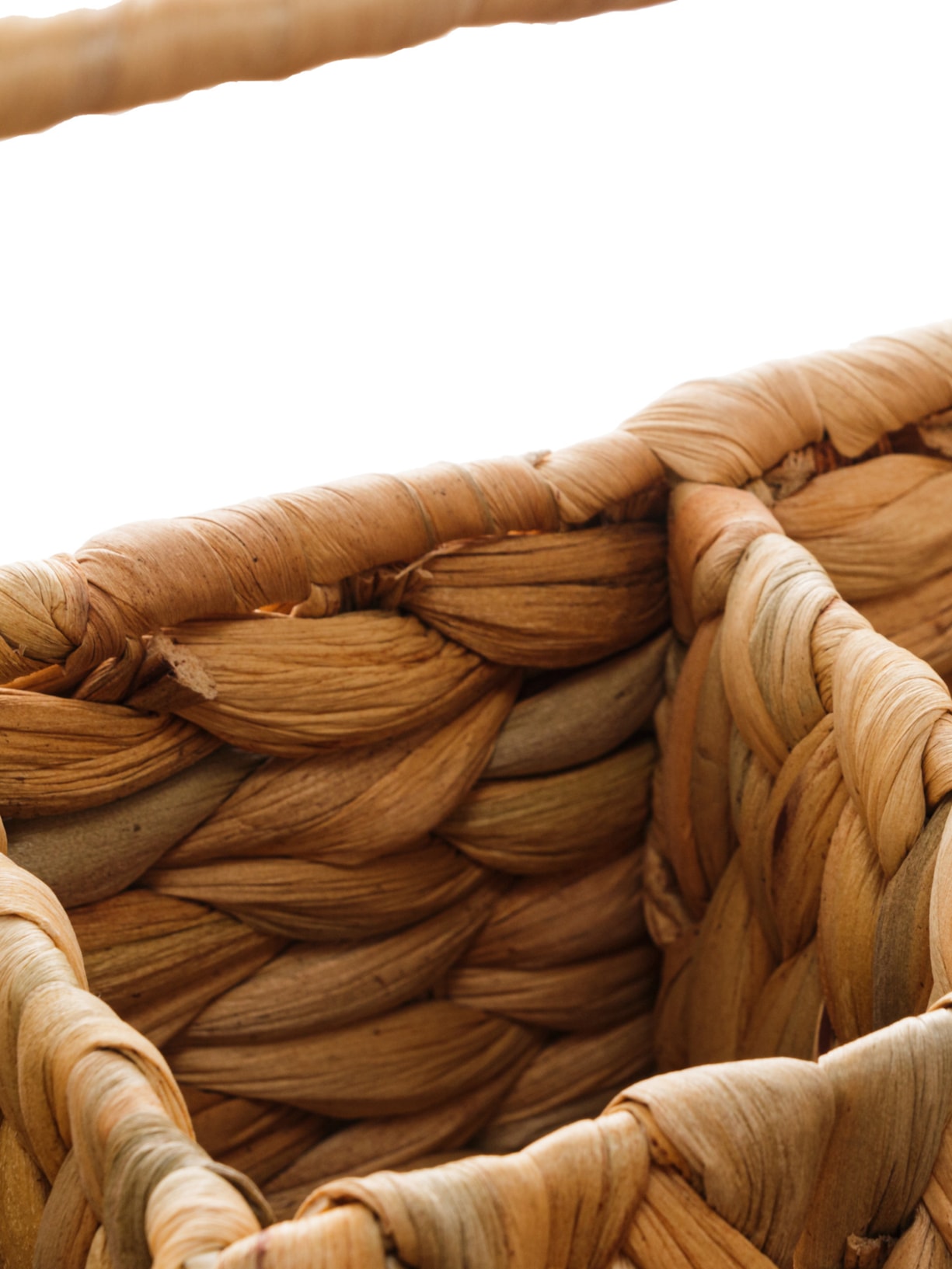 Cesta De Fibra Natural Com Alça Em Metal Revestida de Fibra Bege '2Home