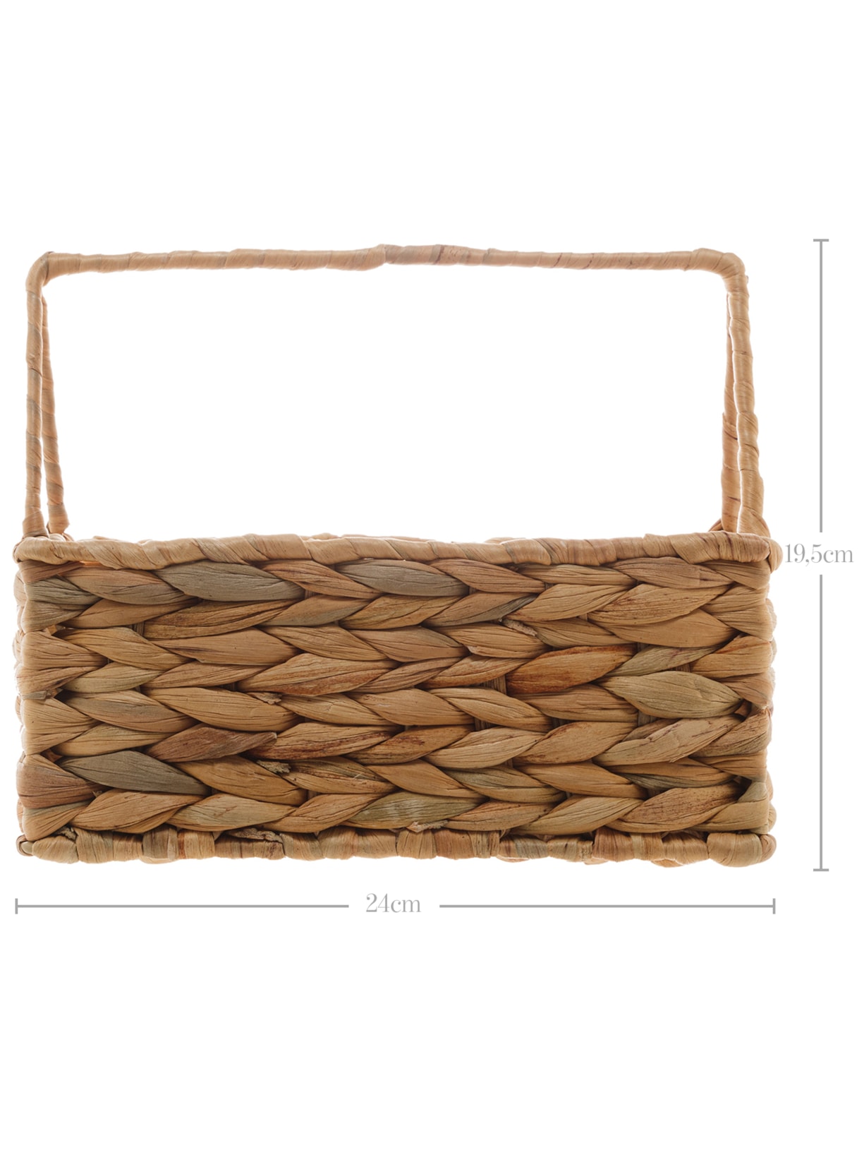 Cesta De Fibra Natural Com Alça Em Metal Revestida de Fibra Bege '2Home