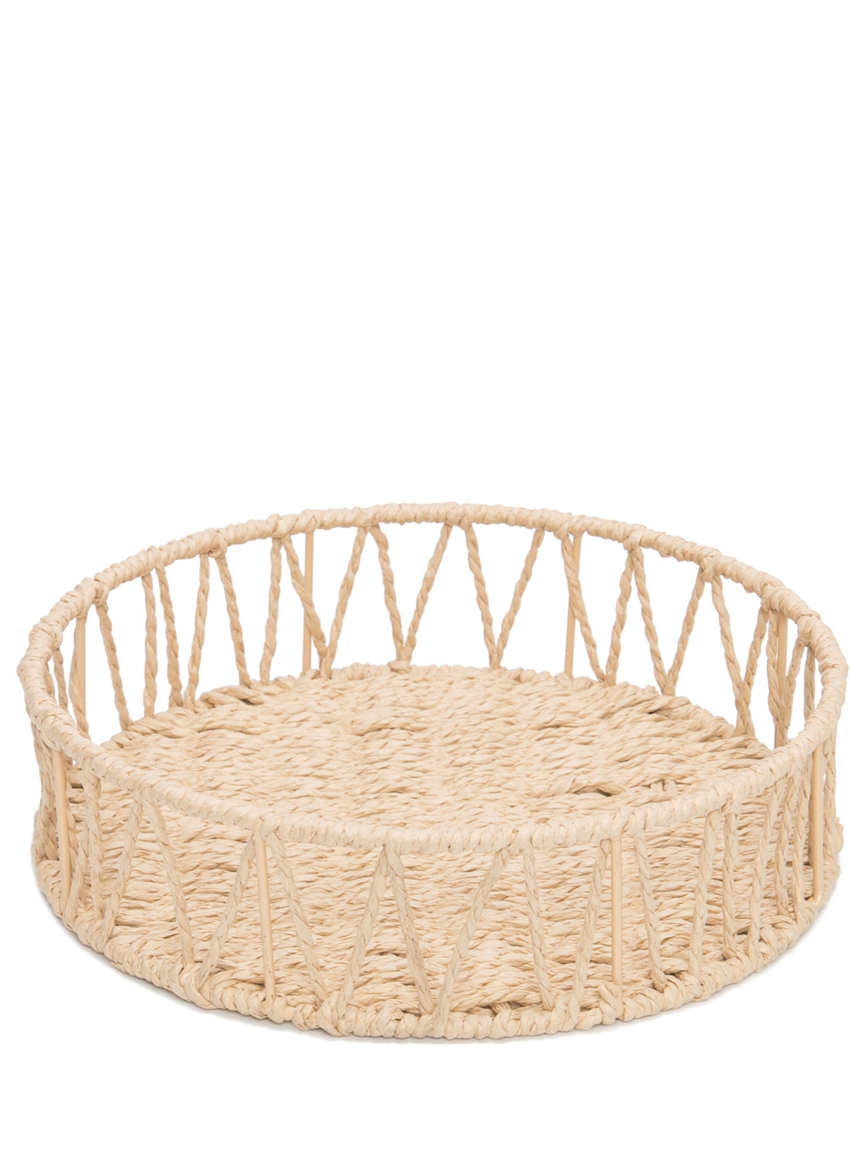 Cesta Em Fibra De Papel E Metal 1 Peça Bege '2Home