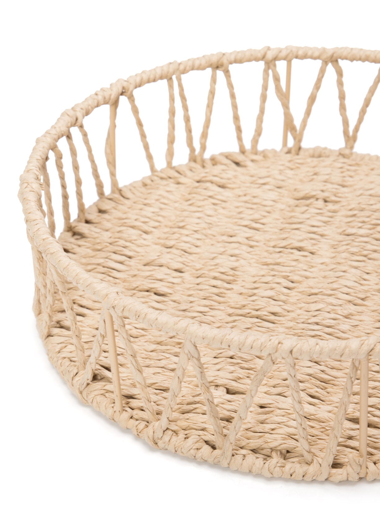 Cesta Em Fibra De Papel E Metal 1 Peça Bege '2Home