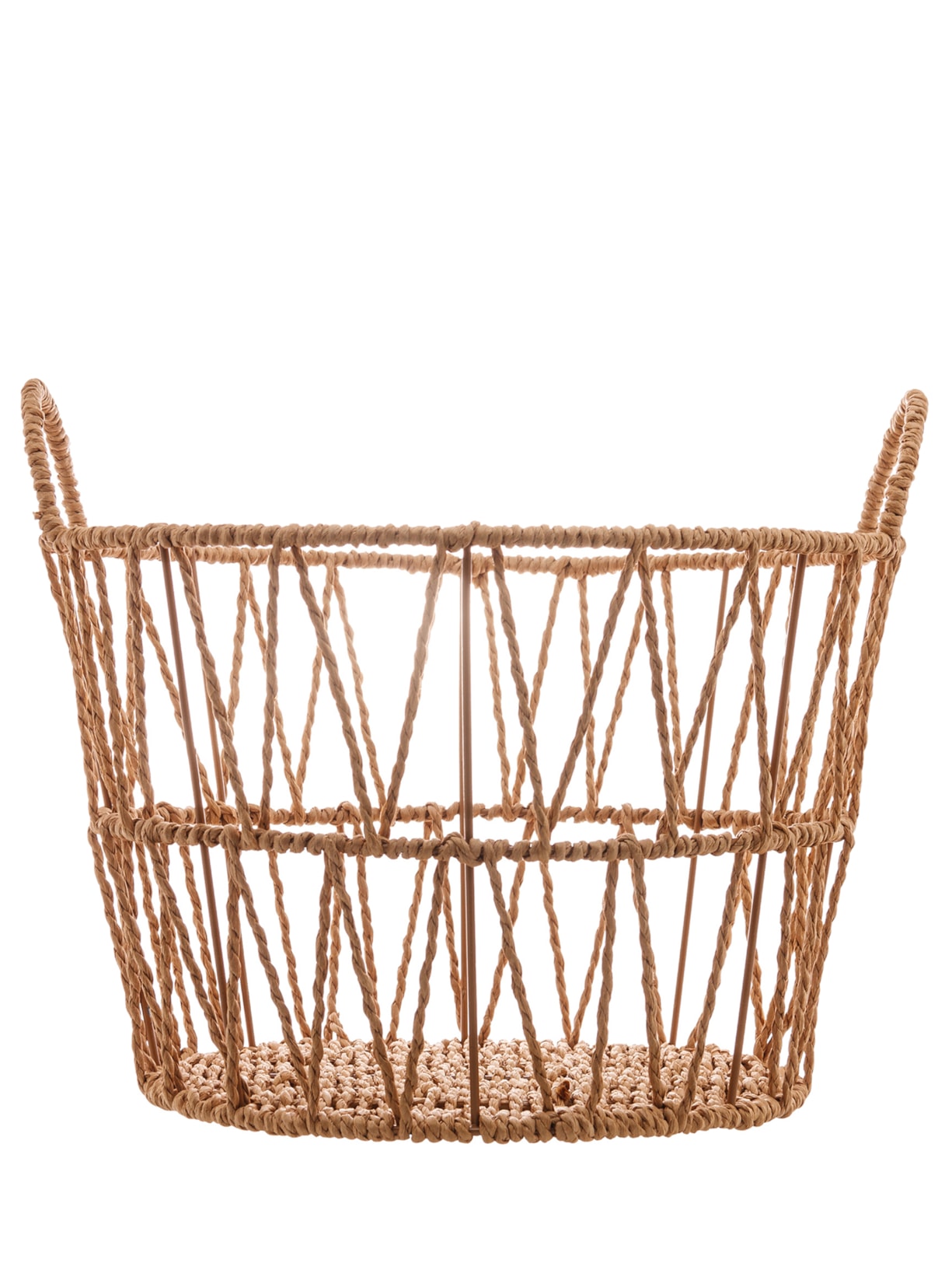 Cesta Redonda Com Alça - Bege