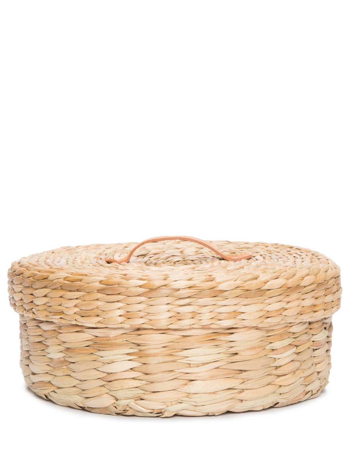 Cesto Baixo Com Tampo - Bege