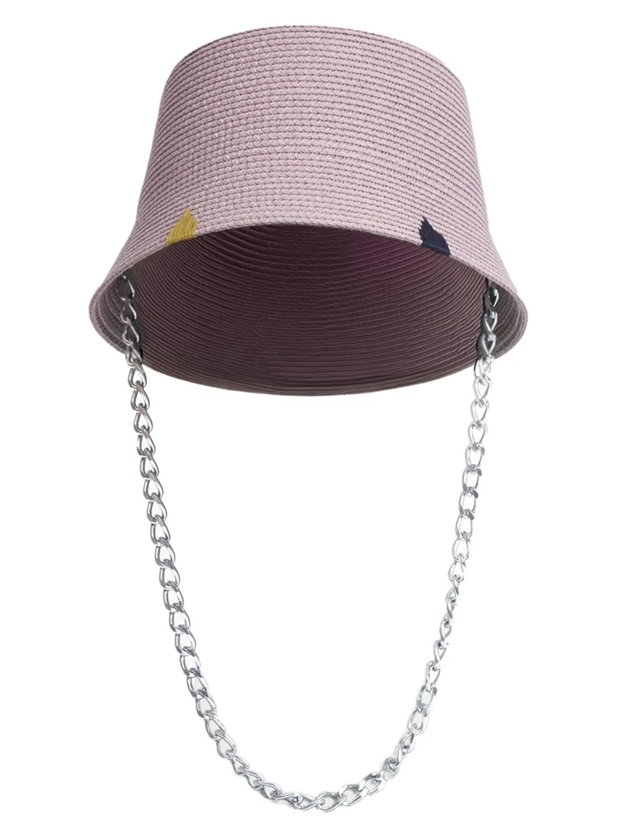Chapéu Bucket Com Bordados e Corrente Removível - Lilás